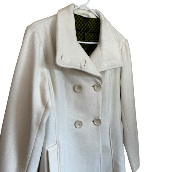 NWT Steve Madden Ivory Wool Blend Pea Coat XL - Picture 2 of 12